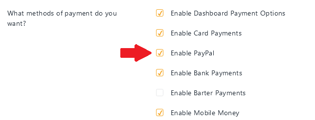 Enable PayPal payments option in Flutterwave